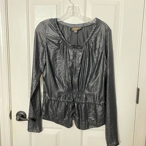 Diesel Black Gold Women’s Black Sheer Shiny Zippered Jacket